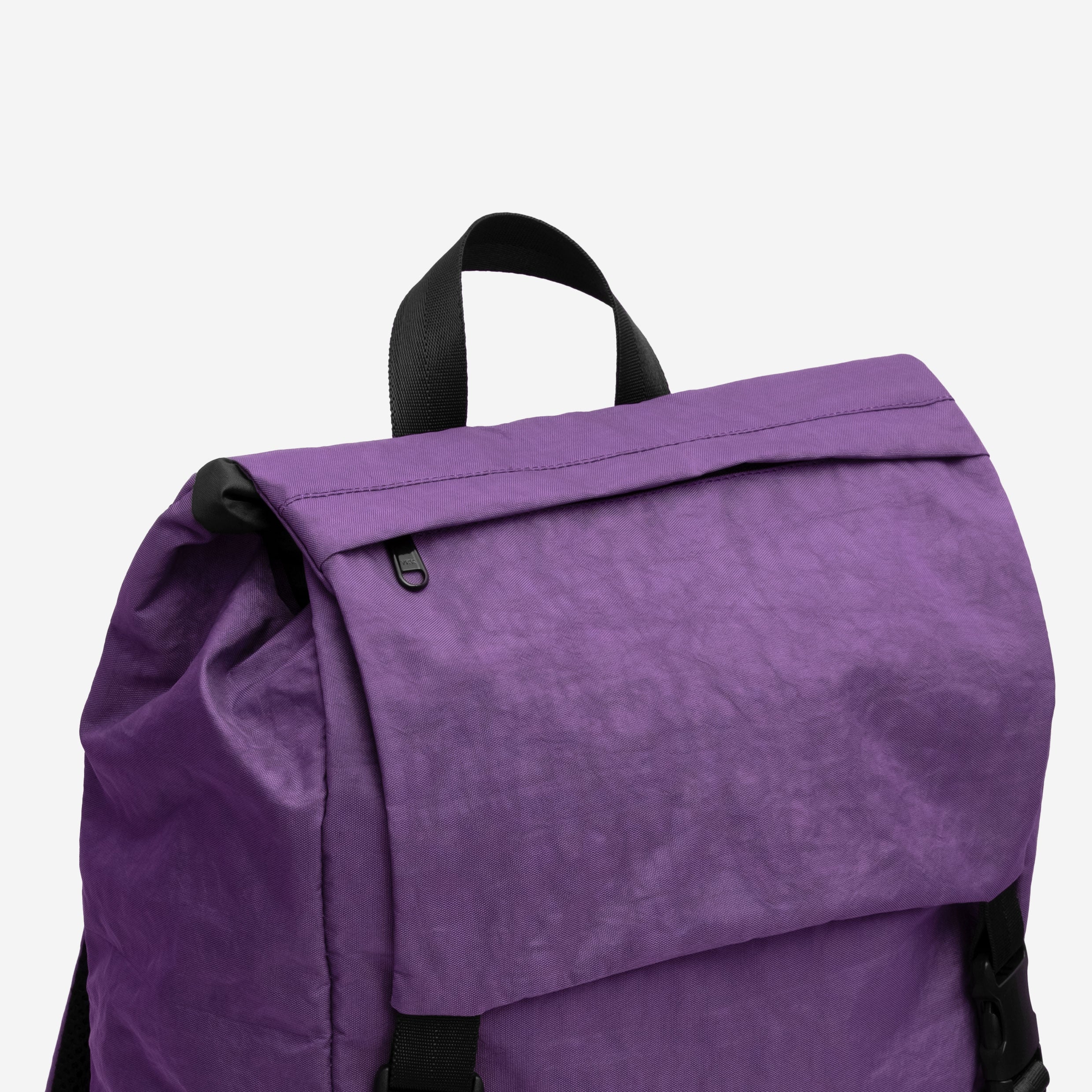 Krinkle Flap Two Buckles Backpack Purple Undefined Goods